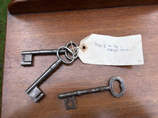 Antique Steel Keys x 3 Old
