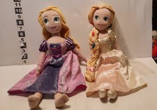 2 x 22" Tangled Rapunzel Disney Princess soft plush doll - pink + wedding dress