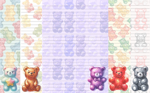 Gummy bear writing papers - a4,