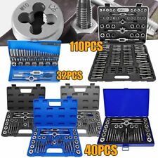 Professional Tap and Die Set 32/40/110Pcs Bearing Steel Threading Tool with Case