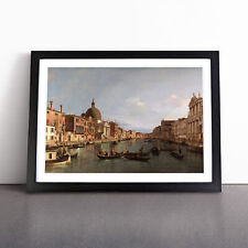 The Grand Canal In Venice By Giovanni Canaletto Framed Canvas Wall Art Print