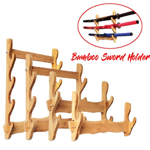 Bamboo samurai sword holder - bamboo,