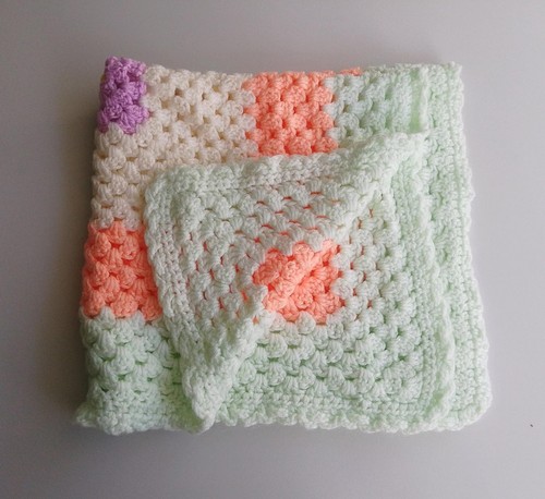 Hand knitted baby blanket