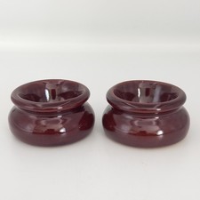 2x Moira Pottery Farmhouse Stoneware England Dish Open Salt Cellar