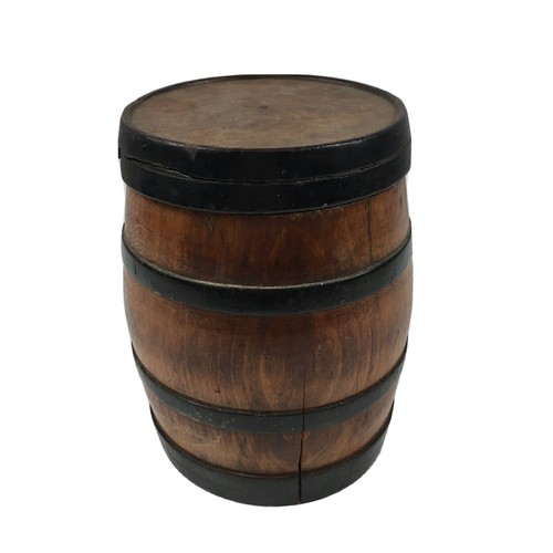Antique treen barrel tobacco - antique,