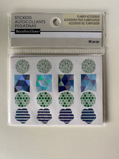 Recollections 96PC Planner Accessories Sticker Flower Circle Triangle Blue Green