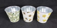 Set of 3 Emma Bridgewater Buttercup Metal Plant Pots Bees Flowers 10cm Tall