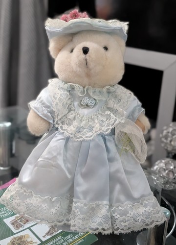 White plush teddy bear black - plush,