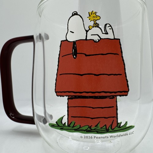 Snoopy double wall glass mug - double,