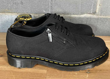 Dr. Martens 1461 Zip Tumble Leather Oxford Shoes in Black Size 8 Uk