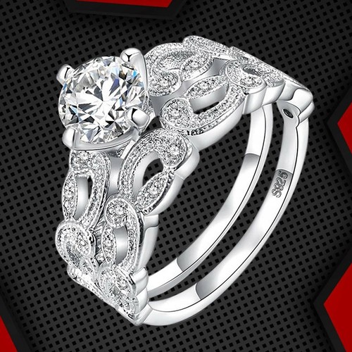 Bridal double ring set 50ct - bridal,