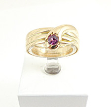 18ct Gold Snake Ring Almandine