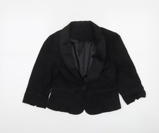 New Look Women's Black Tuxedo Suit Jacket UK 10 Shawl Lapel