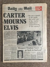 Daily Mail Newspaper 18th August 1977 Elvis Presley Complete/Original
