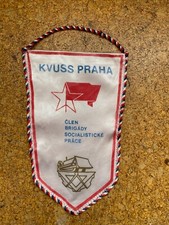 1960/70 CSSR Pennant Banner Flag KVUSS Member of the Socialist Work Brigade
