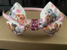PAW PATROL DOGS - hair bow hairband/headband HANDMADE girls hair accessories
