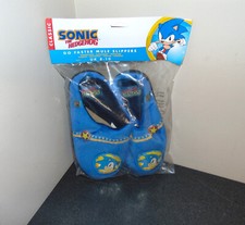 OFFICIAL SONIC THE HEDGEHOG GO FASTER PLUSH MULE SLIPPERS 8-10 BNWT