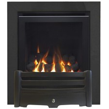 GAS FIRE BLACK SLIDE SIDE CONTROL INSET FULL DEPTH 4kw HIGH EFFICIENCY 86% BNIB