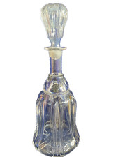 DECANTER WITH STOPPER SUPERB VINTAGE HEAVY BLOWN GLASS BELL