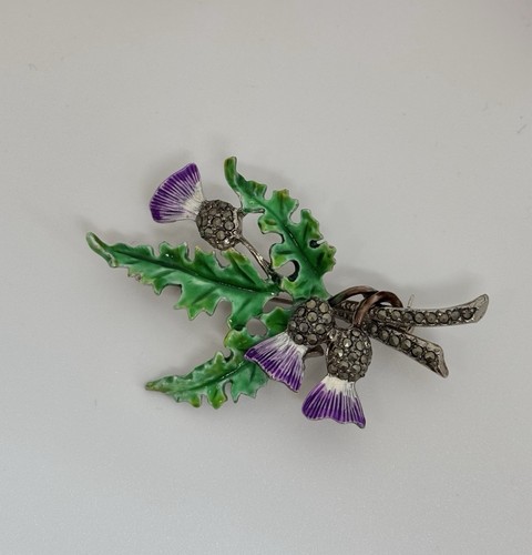 Vintage enamel marcasite - vintage,