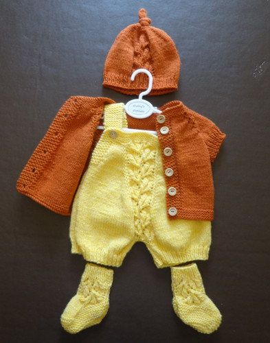 Hand knitted outfit for - knitted, reborn