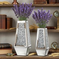 Crushed Diamond Mirrored Vases