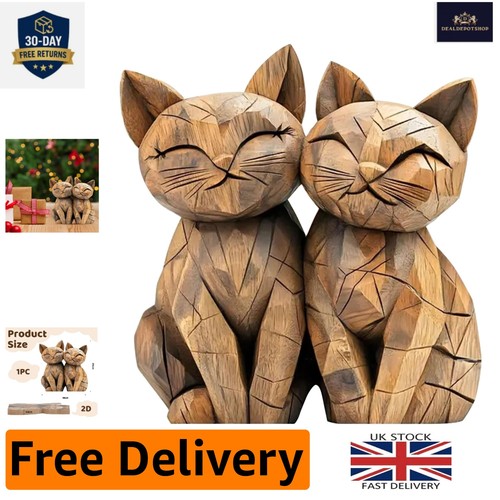 Elegant cat pair decoration - 2d,
