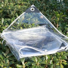 Clear Tarpaulin 420g/m² Heavy Duty Transparent Waterproof Tarp Cover with Eyelet