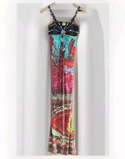 ?Save The Queen size S Womens Mesh Boho Summer Vintage Italian Long Maxi Dress