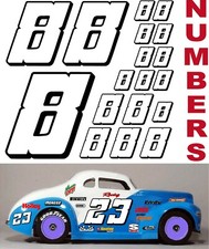 WHITE w/Black (#8's) Racing