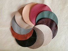 Sewing Craft  Leather Die Cut Circles Patches 10 pcs.