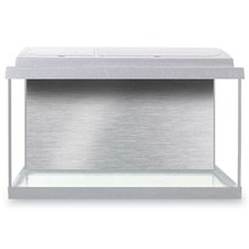 Fish Tank Background 90x45cm - Cool Light Grey Metal Effect  #3731