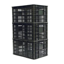 3-Pack Plastic Milk Crate