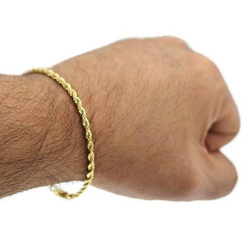 Mens rope bracelet - mens, gold