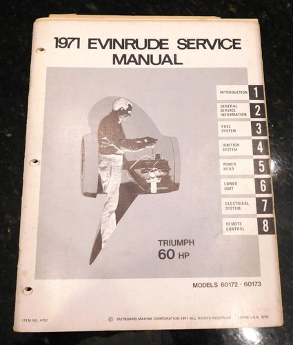 Original 1971 evinrude service - original,