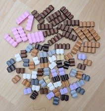 Lego pack of 85 Modified Log Profile Bricks 30136 1x2, 30137 1x4 Multiple Colors