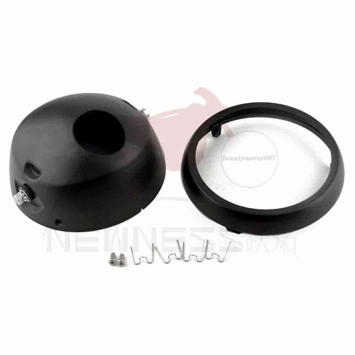 Motorcycle headlight black - 7",