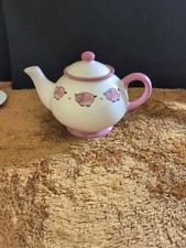 TE Houseware Pottery Design Of Pink Pigs Large Teapot Farm House Kitchen