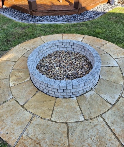 120cm round fire pit granite