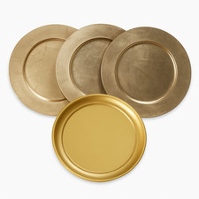 Set of 4 Gold Charger Plates