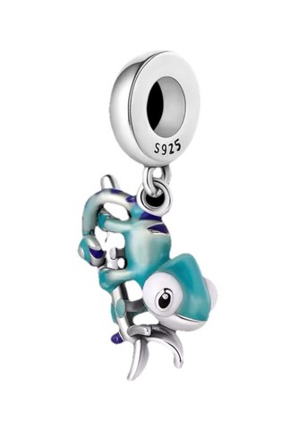 Chameleon charm bead - chameleon, s925