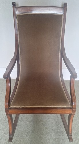 Large edwardian inlaid rocking - edwardian,