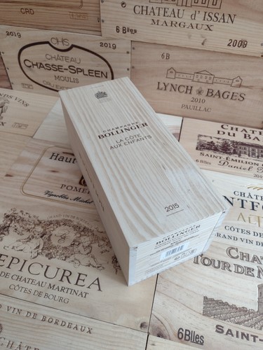 Wooden wine box crate with - wine,
