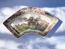 VINTAGE W.R. MIDWINTER ENGLAND LANDSCAPE PATTERN CURVED DISH