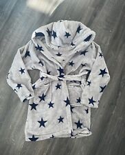 Grey & navy star Matalan dressing gown age 10-11 years