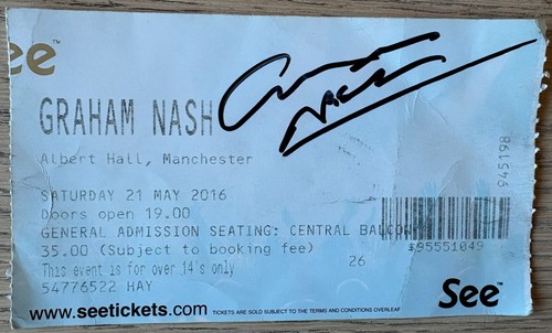 Graham nash signed ticket - nash,