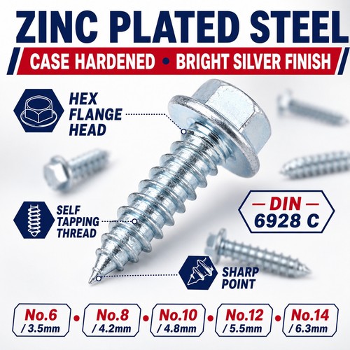 Zinc plated hex - zinc, head