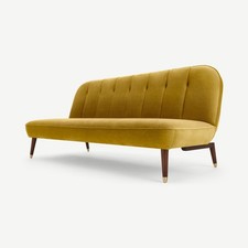 Made.com Margot Click Clack Sofa Bed In Mustard / Gold Velvet