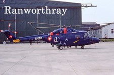 Orig Helicopter slide S-170 Westland Lynx Mk.80 Danish Navy Yeovilton 1980 #2024