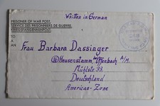 GB 1946 ? PoW Camp Clay Cross Prisoner War Germany American Zone Dassinger Cover